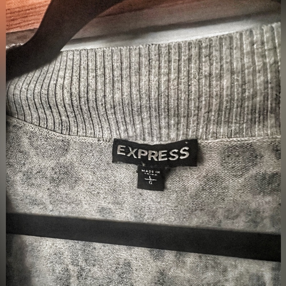 Express Leopard Print Pullover, V-Neck Sweater - image 5